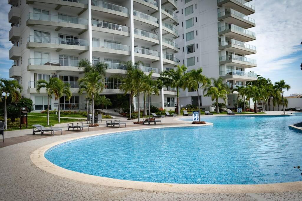 M3 Lujoso Y Comodo Departamento Con Playa 2 Piscinas Cancha De Tenis Jacuzzi Seguridad 24 Horas Manta Buitenkant foto